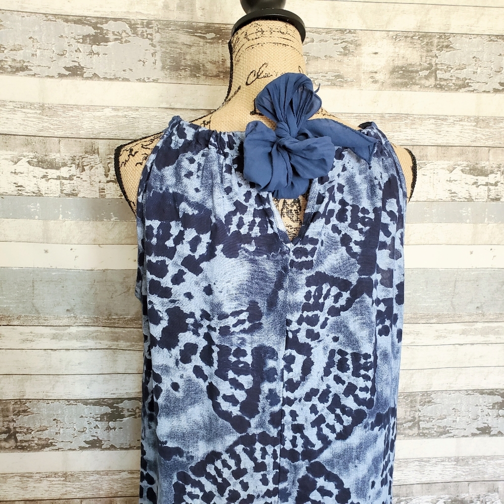 BELLAMBRA Women's Linen Halter Dress Blue Medium - Picture 11 of 15
